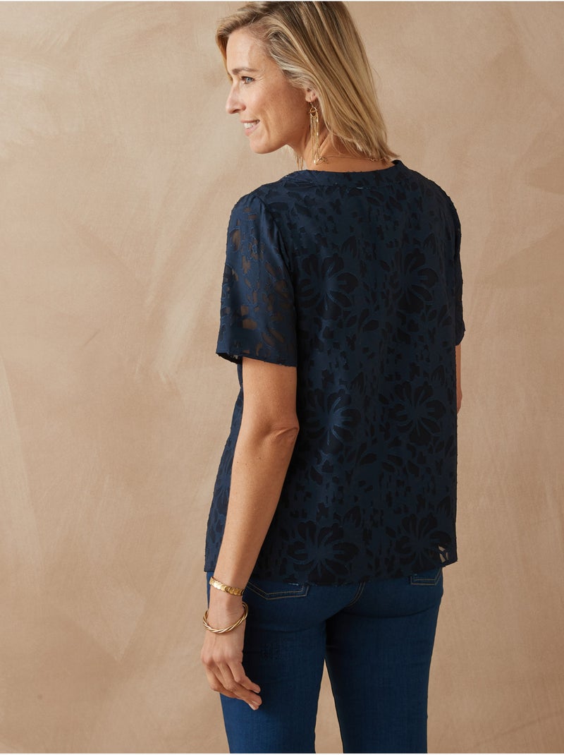 Blouse évasée cérémonie - DAXON Bleu marine - Kiabi