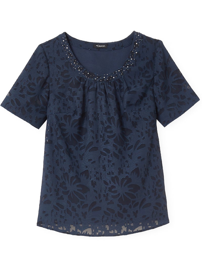 Blouse évasée cérémonie - DAXON Bleu marine - Kiabi