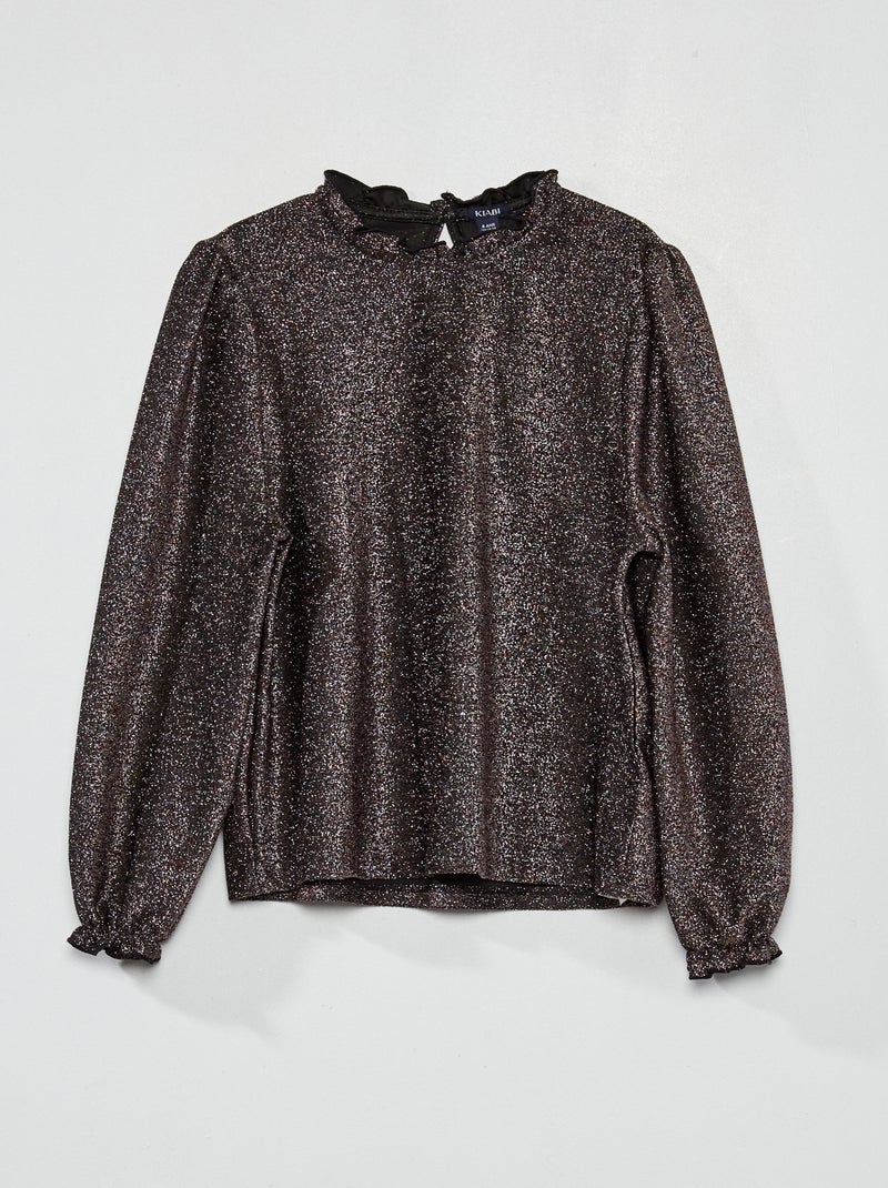 Blouse fantaisie à col froncé multicolore - Kiabi