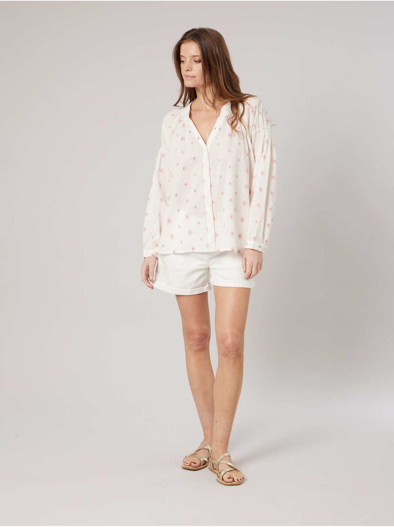 Blouse femme 100% coton 'Deeluxe' Rose clair - Kiabi