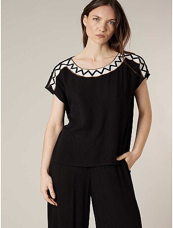 Blouse femme à broderies ethniques 'Deeluxe'