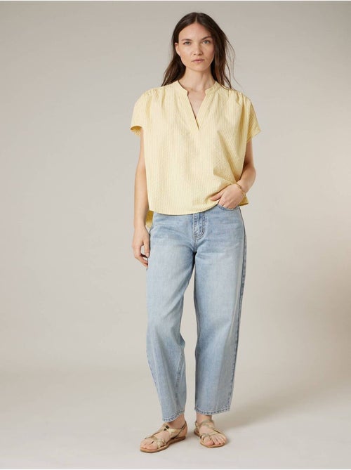 Blouse femme à rayures en coton 'Deeluxe' - Kiabi