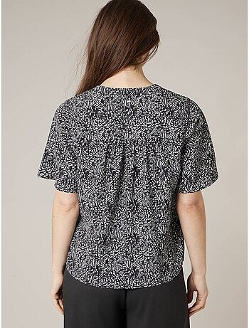 Blouse femme ampe et fluide imprimé graphique 'Deeluxe'