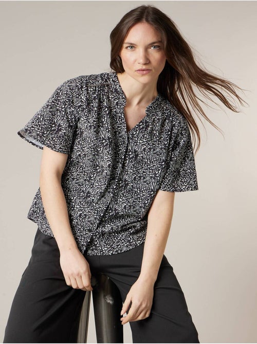 Blouse femme ampe et fluide imprimé graphique 'Deeluxe' - Kiabi
