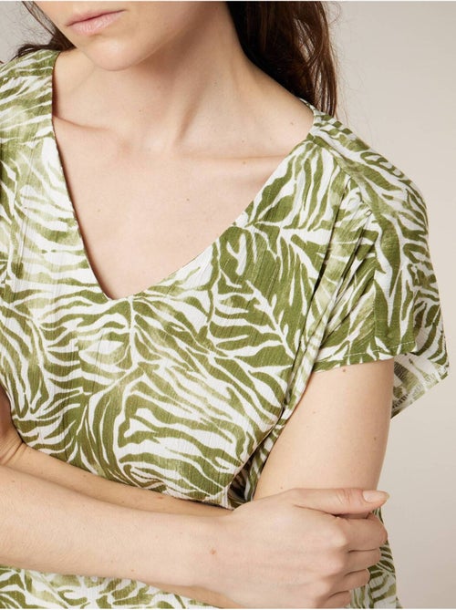 Blouse femme ample imprimé tropical 'Deeluxe' - Kiabi