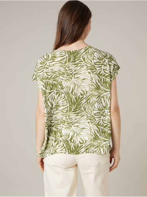 Blouse femme ample imprimé tropical 'Deeluxe' - Kiabi