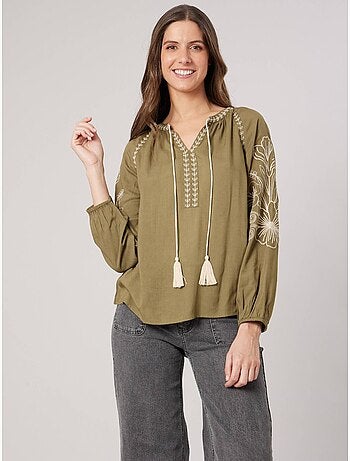 Blouse femme brodée 'deeluxe'