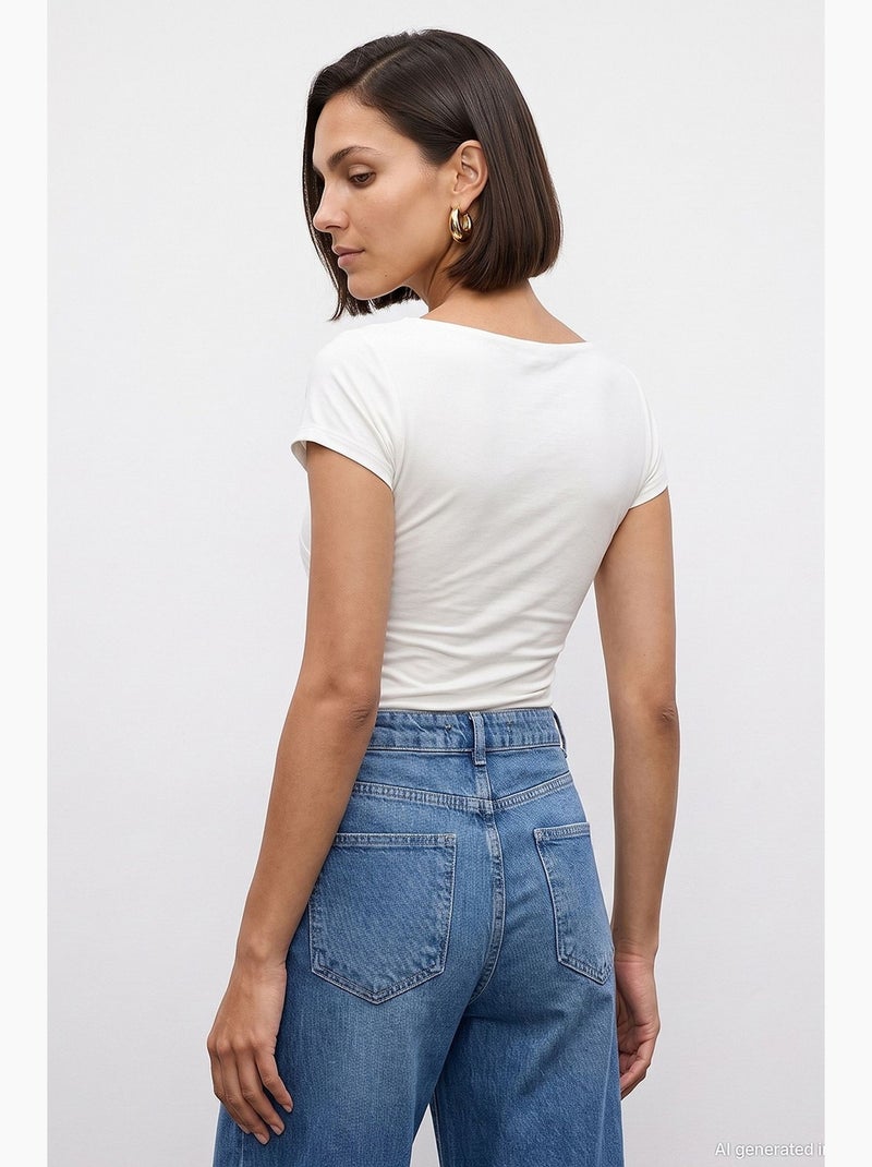 Blouse femme dilvin Ecru - Kiabi