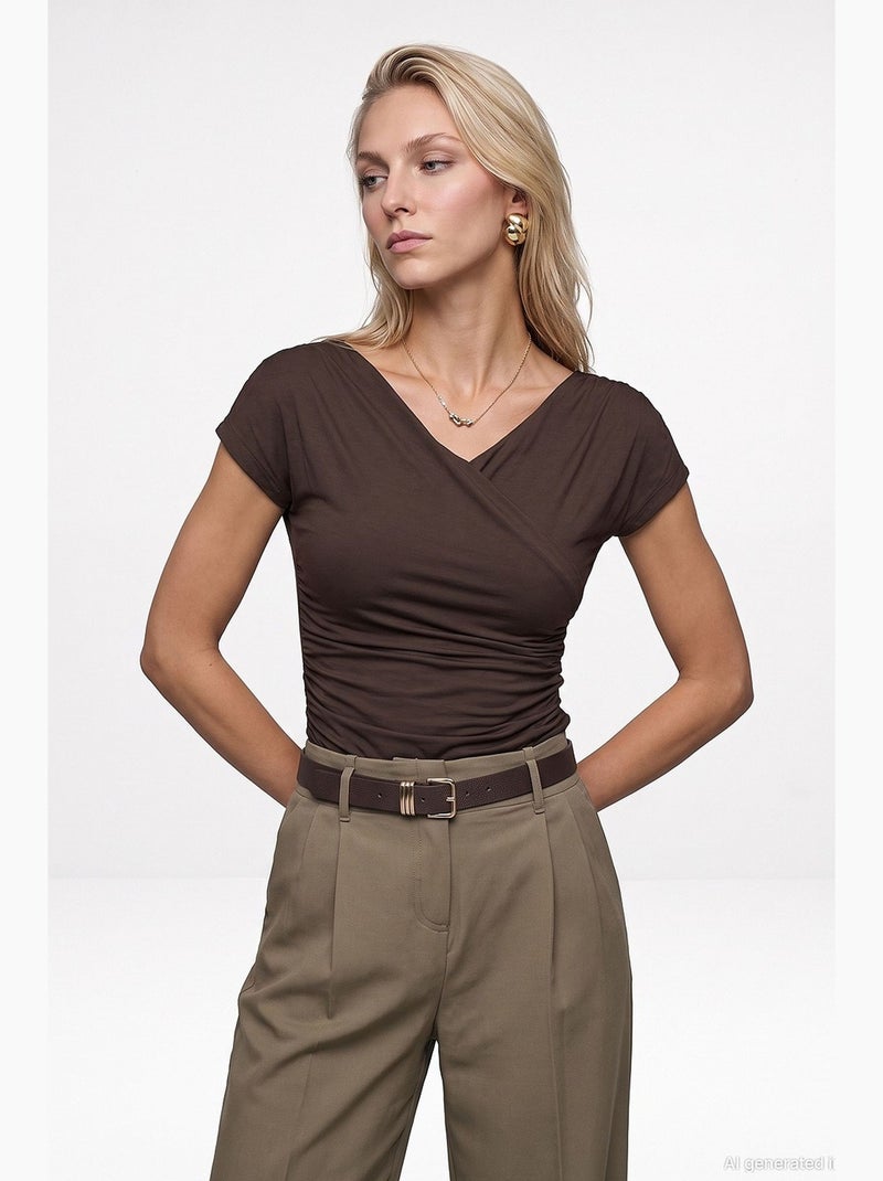 Blouse femme dilvin Marron - Kiabi