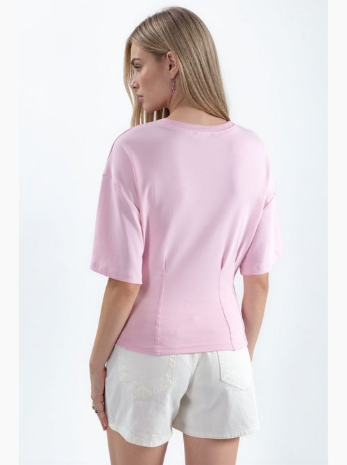 Blouse femme en coton côtelé à col rond busem - Kiabi Blouse femme en coton côtelé à col rond busem - Kiabi