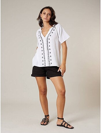 Blouse femme en coton 'Deeluxe'