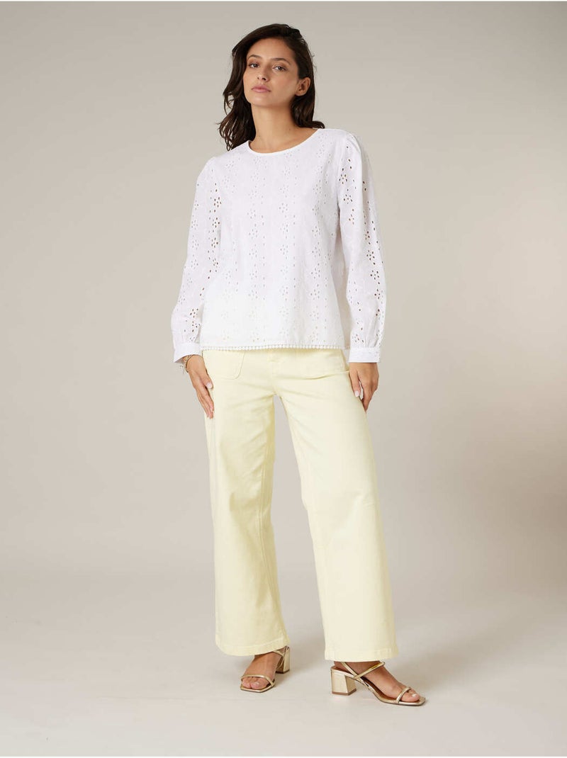 Blouse femme en coton 'Deeluxe' Blanc - Kiabi
