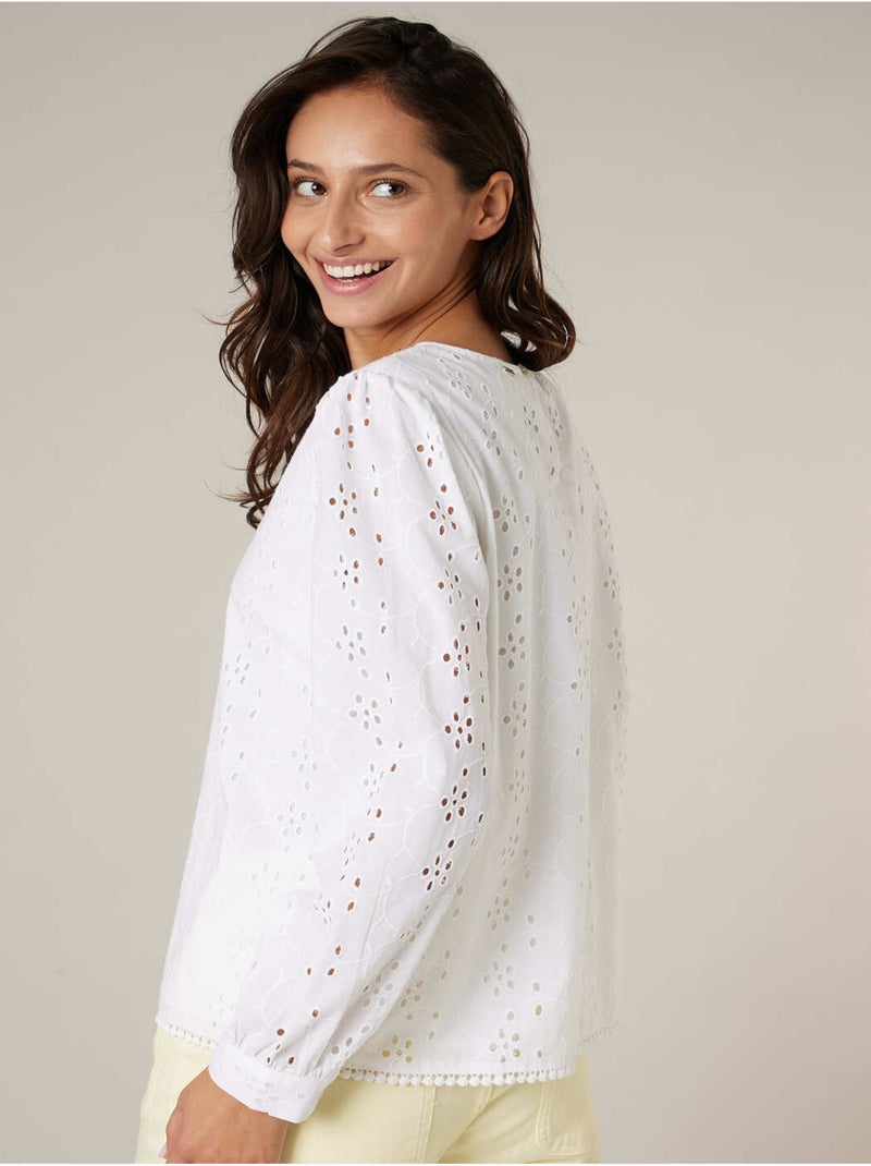 Blouse femme en coton 'Deeluxe' Blanc - Kiabi