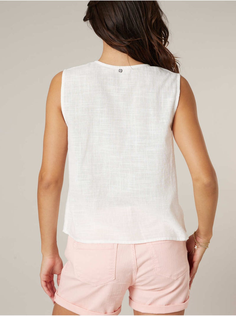 Blouse femme en coton 'Deeluxe' Blanc - Kiabi