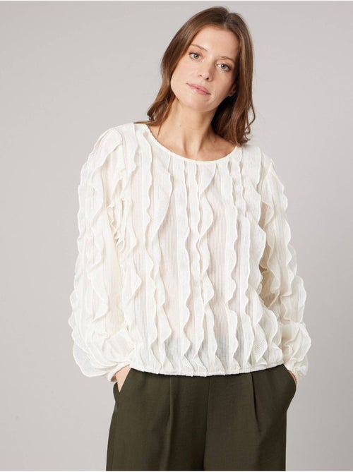 Blouse femme en maille fantaisie 'deeluxe' - Kiabi