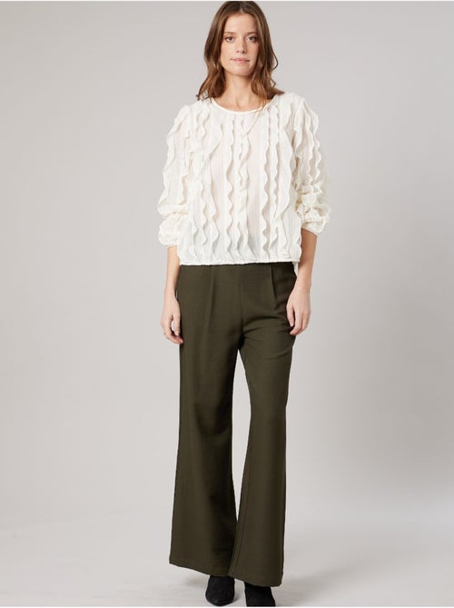Blouse femme en maille fantaisie 'deeluxe' - Kiabi