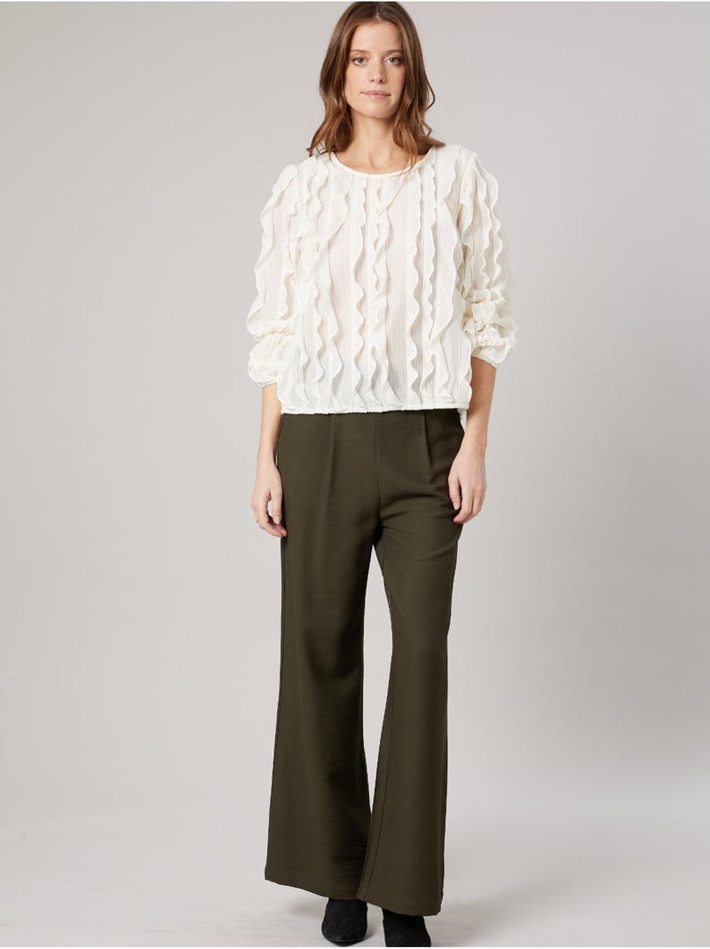 Blouse femme en maille fantaisie 'deeluxe' Blanc - Kiabi