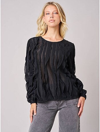 Blouse femme en maille fantaisie 'deeluxe'