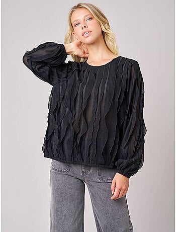 Blouse femme en maille fantaisie 'deeluxe'