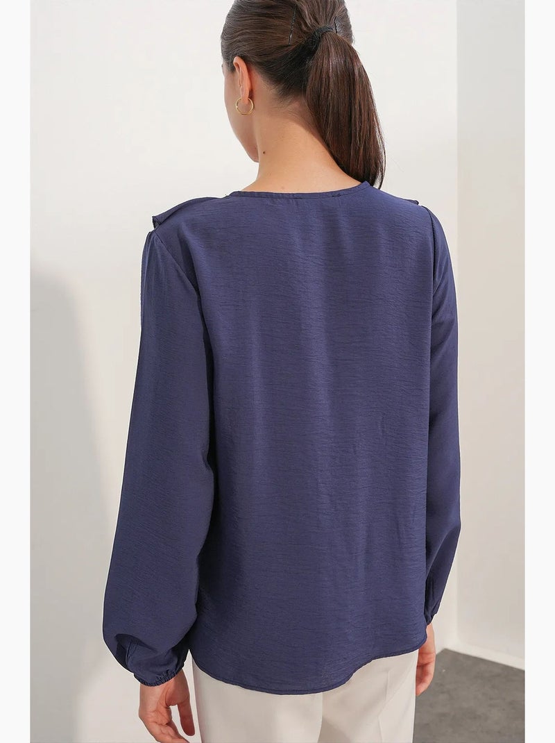 Blouse femme en mélange de viscose bdart Bleu marine - Kiabi