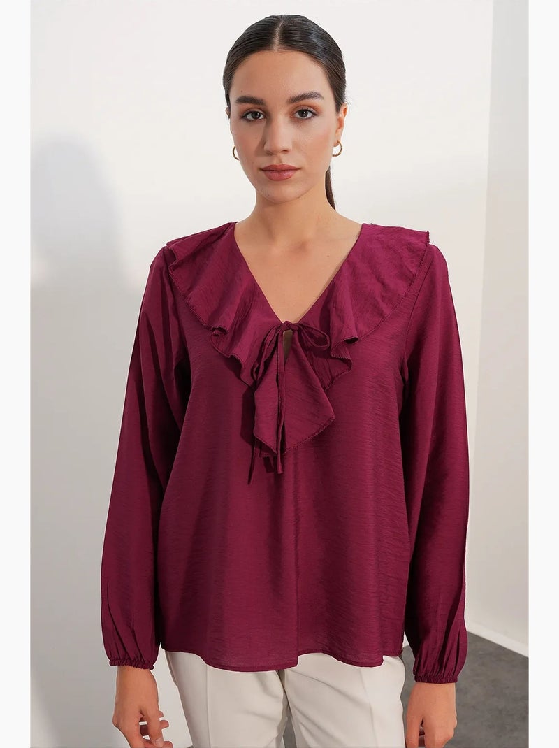 Blouse femme en mélange de viscose bdart Rouge bordeaux - Kiabi