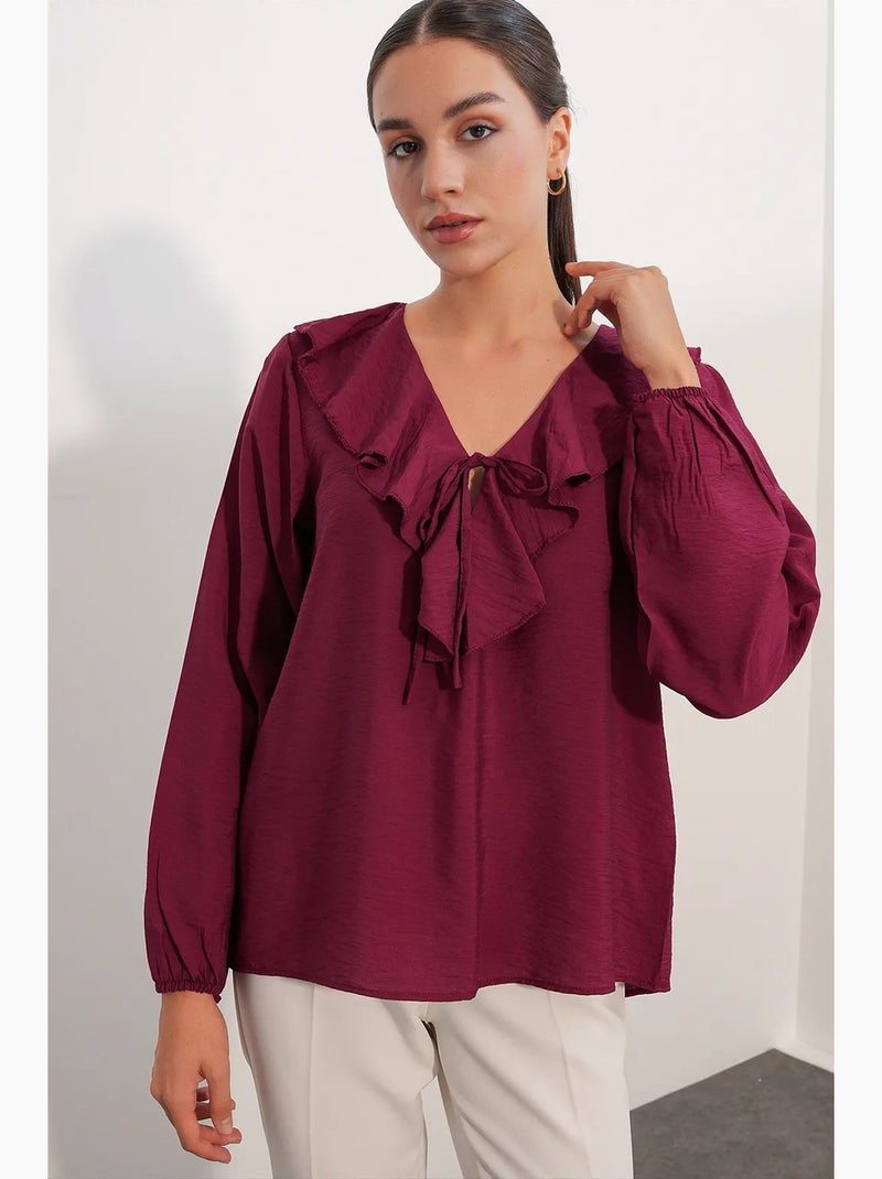 Blouse femme en mélange de viscose bdart Rouge bordeaux - Kiabi