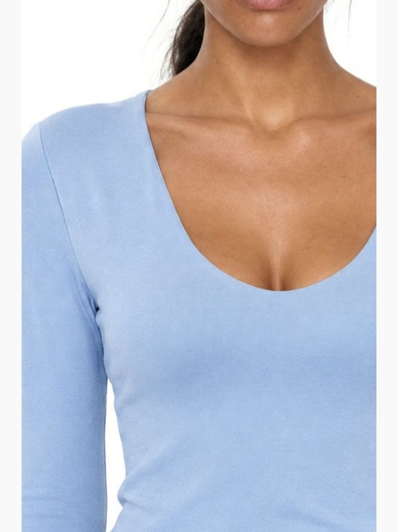 Blouse femme en modal et coton busem Bleu ciel - Kiabi