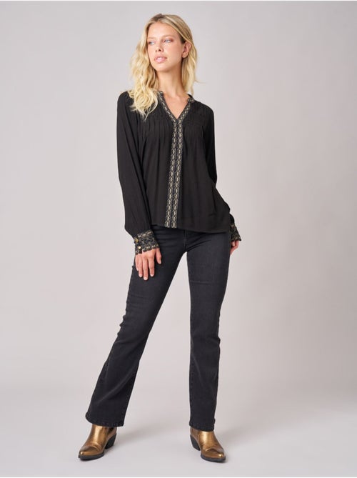 Blouse femme fluide à détails brodés 'deeluxe' - Kiabi Blouse femme fluide à détails brodés 'deeluxe' - Kiabi