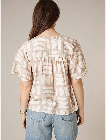 Blouse femme fluide imprimé graphique 'Deeluxe'