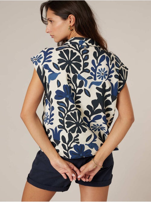 Blouse femme fluide imprimé végétal et floral 'Deeluxe' - Kiabi