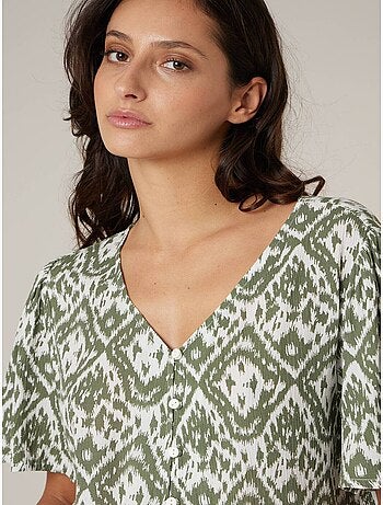 Blouse femme fluide motif ethniques 'Deeluxe'