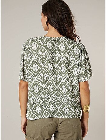 Blouse femme fluide motif ethniques 'Deeluxe'