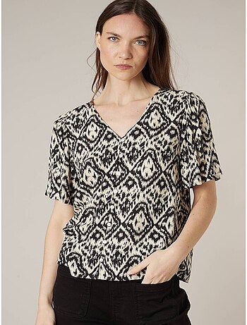 Blouse femme fluide motif ethniques 'Deeluxe'