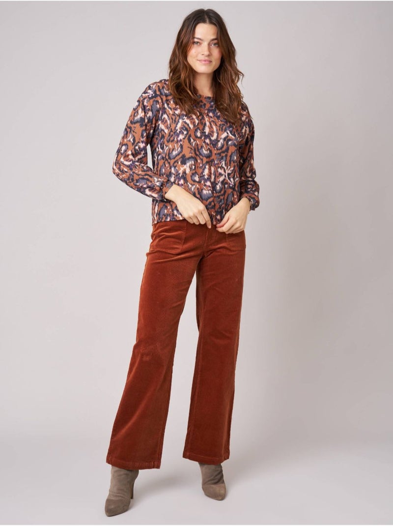 Blouse femme imprimée cachemire 'deeluxe' Marron - Kiabi