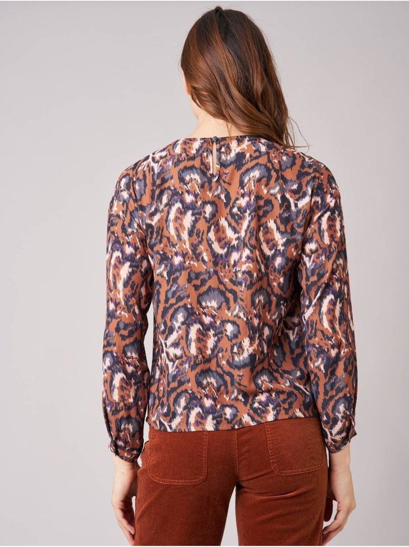 Blouse femme imprimée cachemire 'deeluxe' Marron - Kiabi