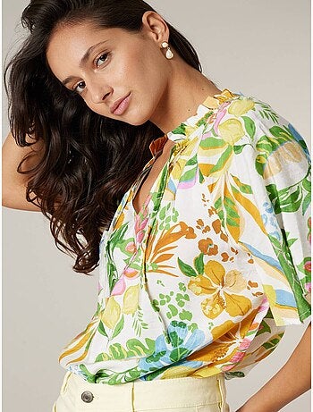 Blouse femme légère à imprimé tropical 'Deeluxe'
