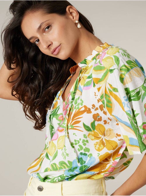 Blouse femme légère à imprimé tropical 'Deeluxe' - Kiabi