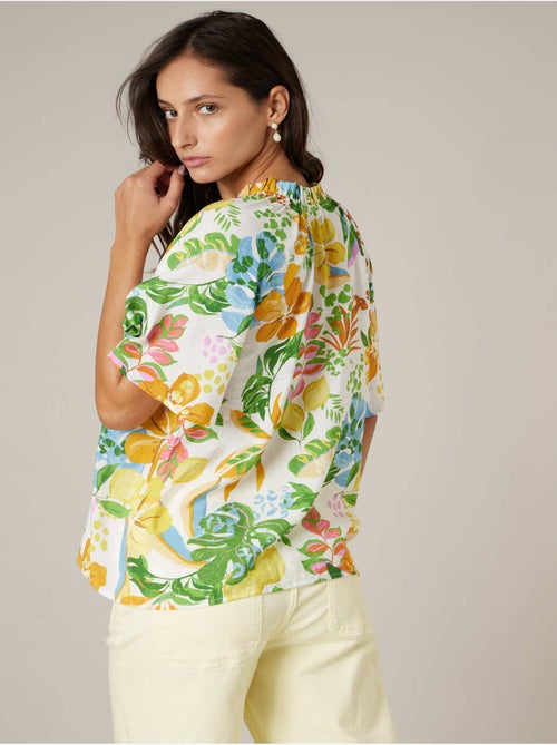 Blouse femme légère à imprimé tropical 'Deeluxe' - Kiabi