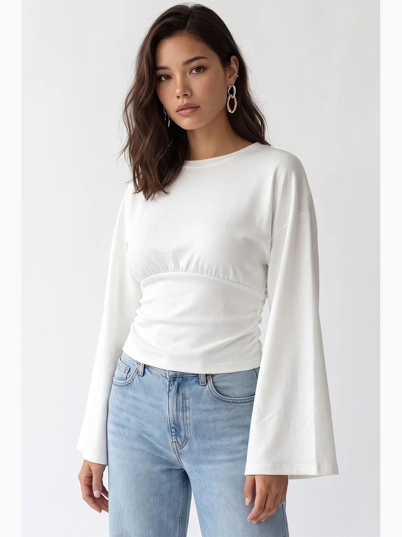 Blouse femme mixray Blanc cassé - Kiabi