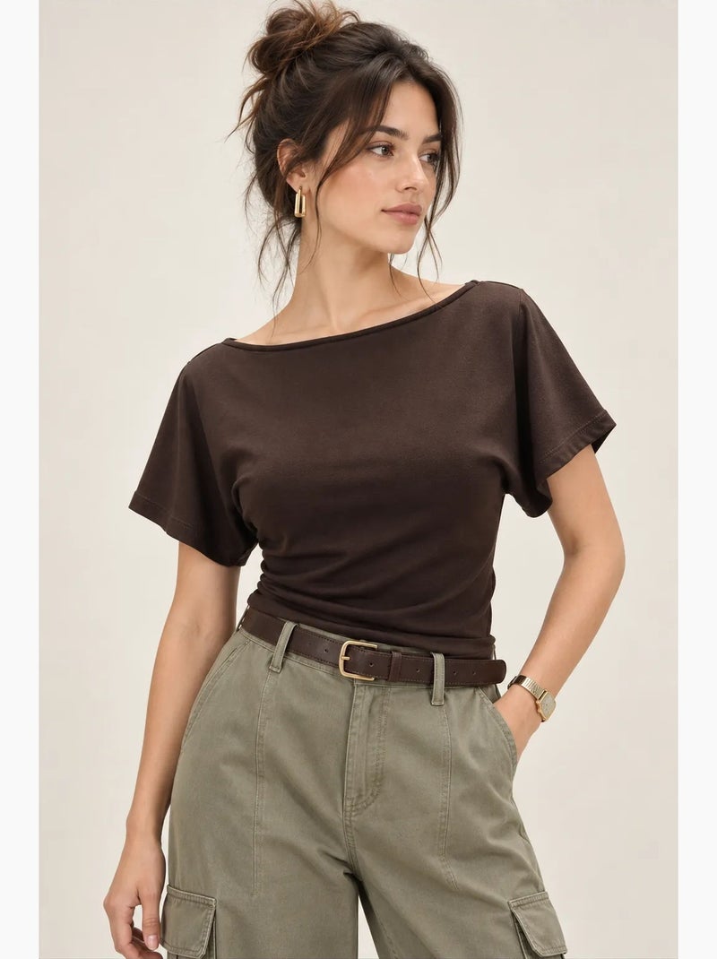Blouse femme mixray Marron chocolat - Kiabi