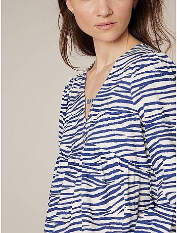 Blouse femme motif zébré bohème chic 'Deeluxe'