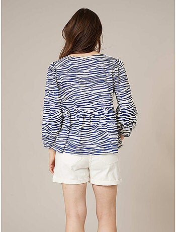 Blouse femme motif zébré bohème chic 'Deeluxe'