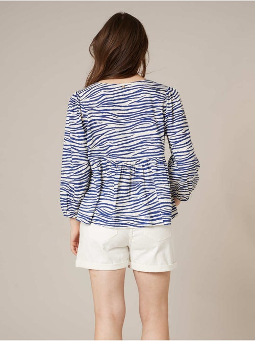 Blouse femme motif zébré bohème chic 'Deeluxe' - Kiabi