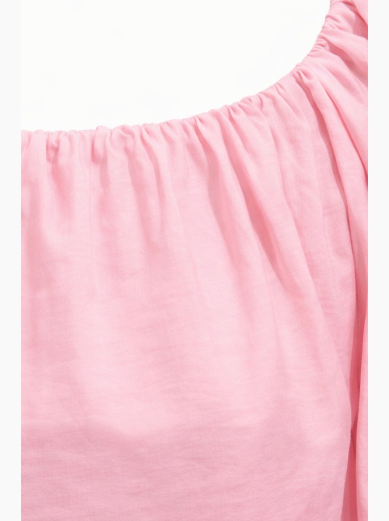 Blouse femme regular avec col madonna et détail volanté mixray Rose pâle - Kiabi