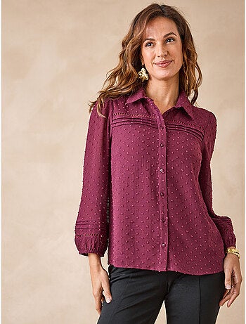 Blouse femme tissu plumetis