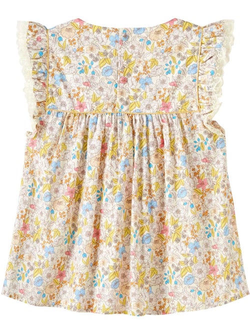 Blouse Fille Jaune Clair Fleurie Liberty | APPOLINE - La Faute à Voltaire - [couleur] - Kiabi