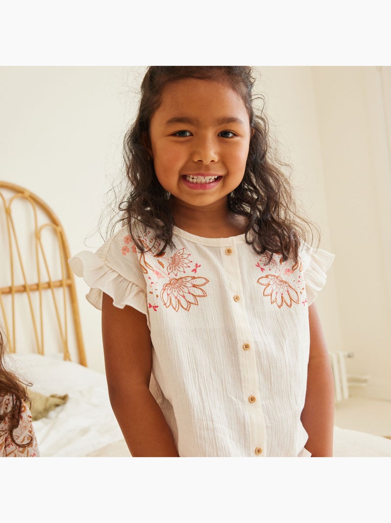 Blouse fille Mahonia Ecru - Kiabi