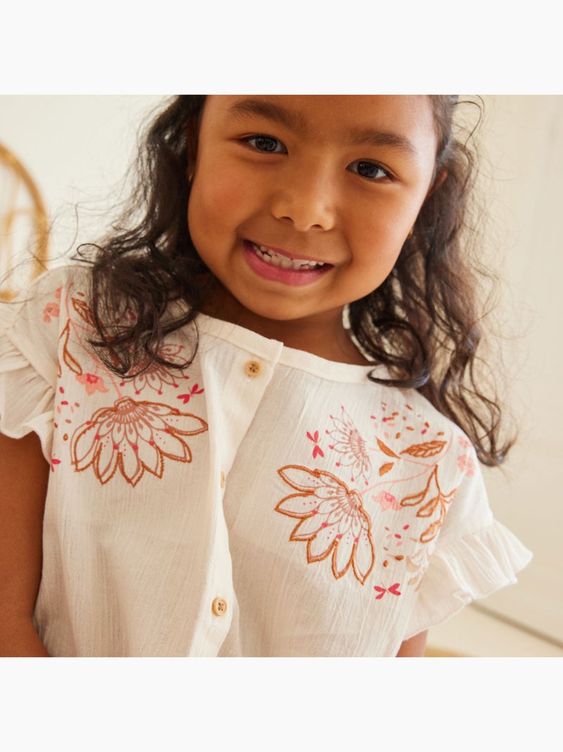 Blouse fille Mahonia Ecru - Kiabi