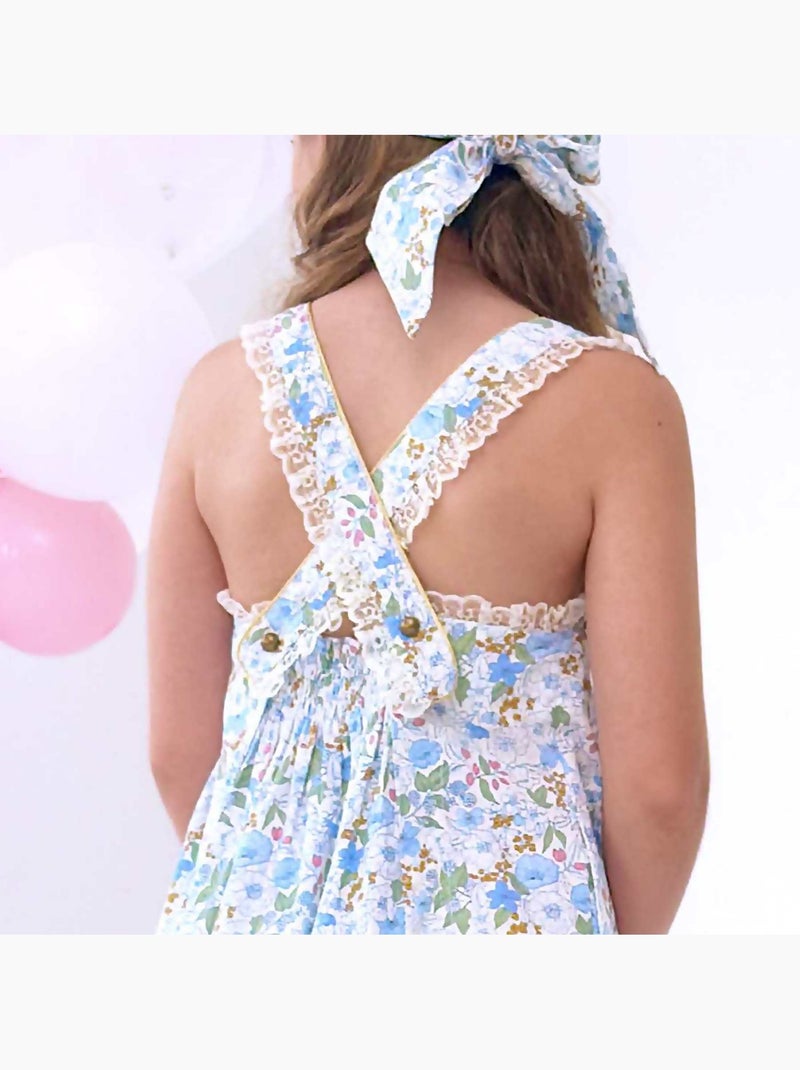 Blouse  Fleurie   à Bretelles Croisées  ANAÏS - La Faute à Voltaire Bleu - Kiabi