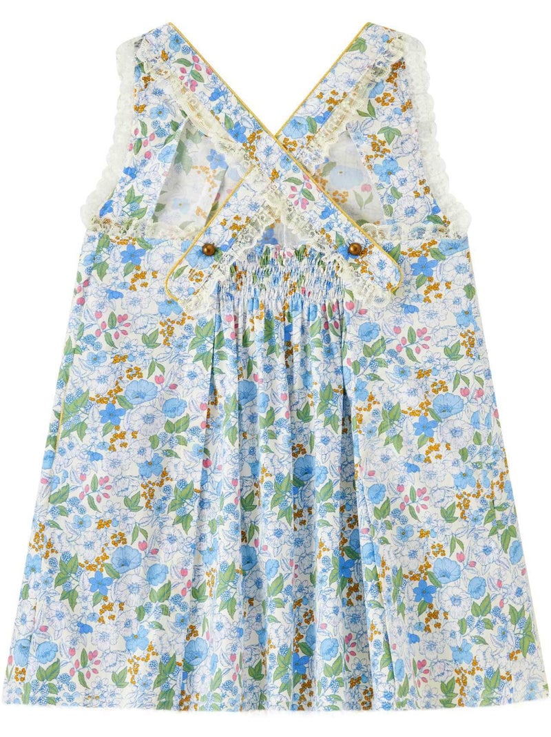 Blouse  Fleurie   à Bretelles Croisées  ANAÏS - La Faute à Voltaire Bleu - Kiabi